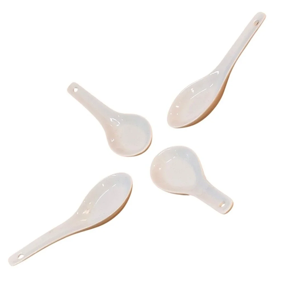 4 Saki Spoons Pier 1 China White Serving Spoon Liquid Display‎